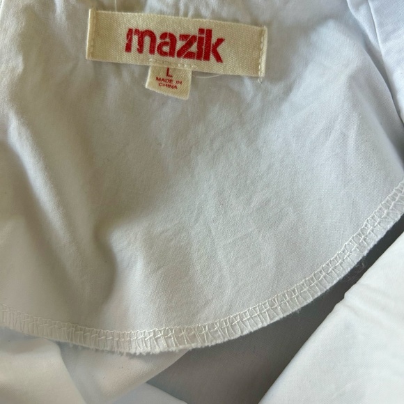 Super fresh Mazik Women white cotton Long Sleeve Blouse + back long zip! - Picture 2 of 12